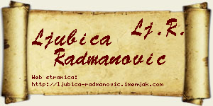 Ljubica Radmanović vizit kartica